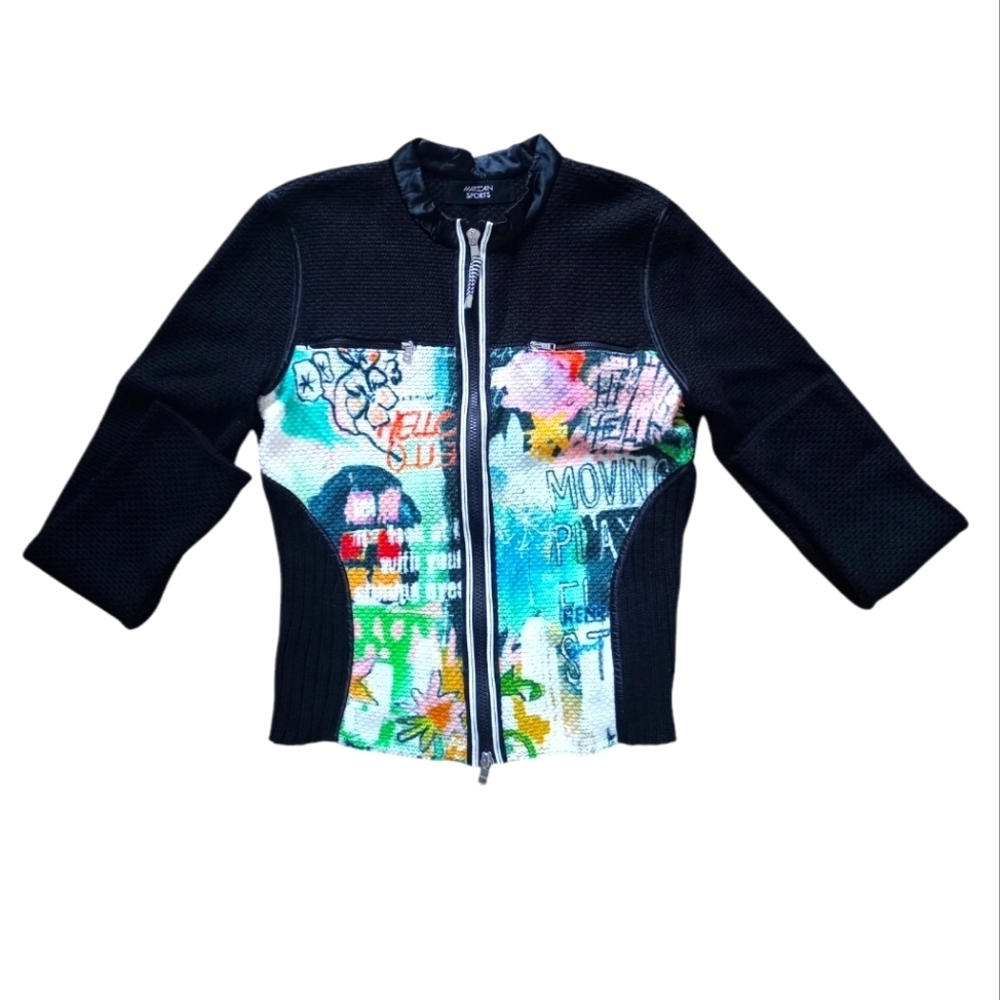 Marc Cain Sports Black Multicolor Graphic Vest